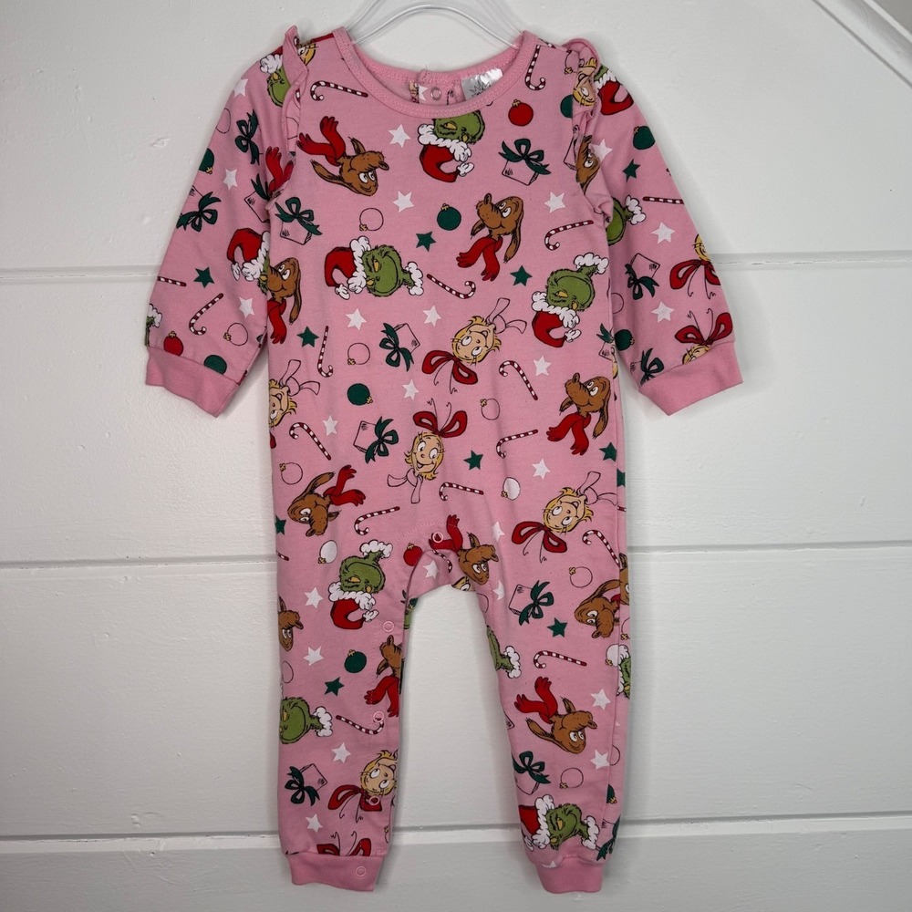 Dr. Seuss Baby Girl Grinch Printed Coverall 18 Months‎ Pink Cindy Lou Who Max